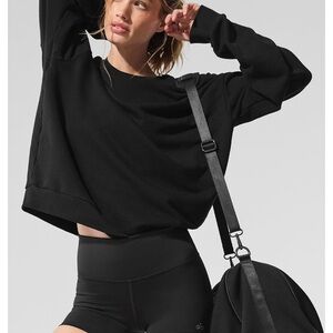 ALO Yoga Black Crewneck Sweatshirt